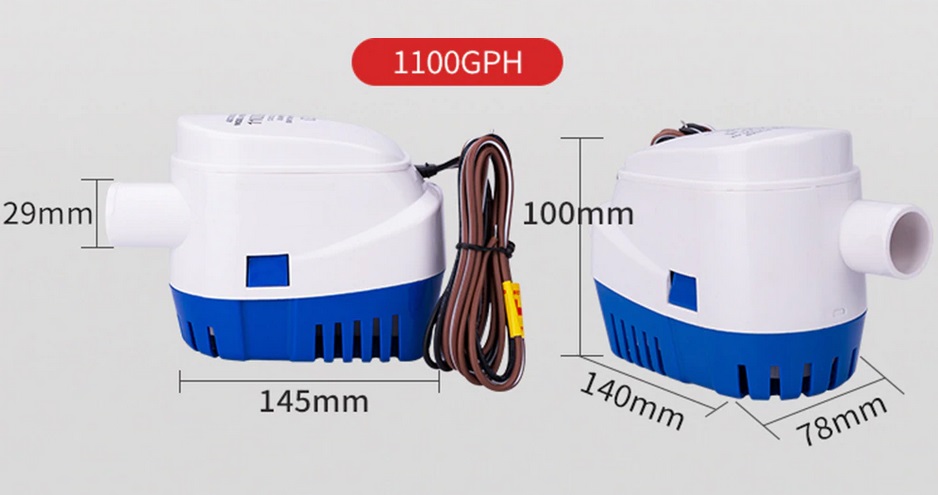 Размеры трюмной помты 1100GPH