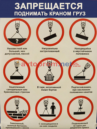 Запрещающие действия при подъеме груза 600х800мм СТ-04
