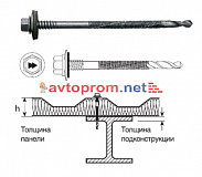 Саморез 5,5х6.3Х140 HARPOON (111014155140) HSP14-R-S19