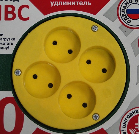 Удлинитель силовой СОЮЗ на катушке 20м, 3500Вт, ПВС 2х1,0 б/заземления (481S-3302) в Автопром